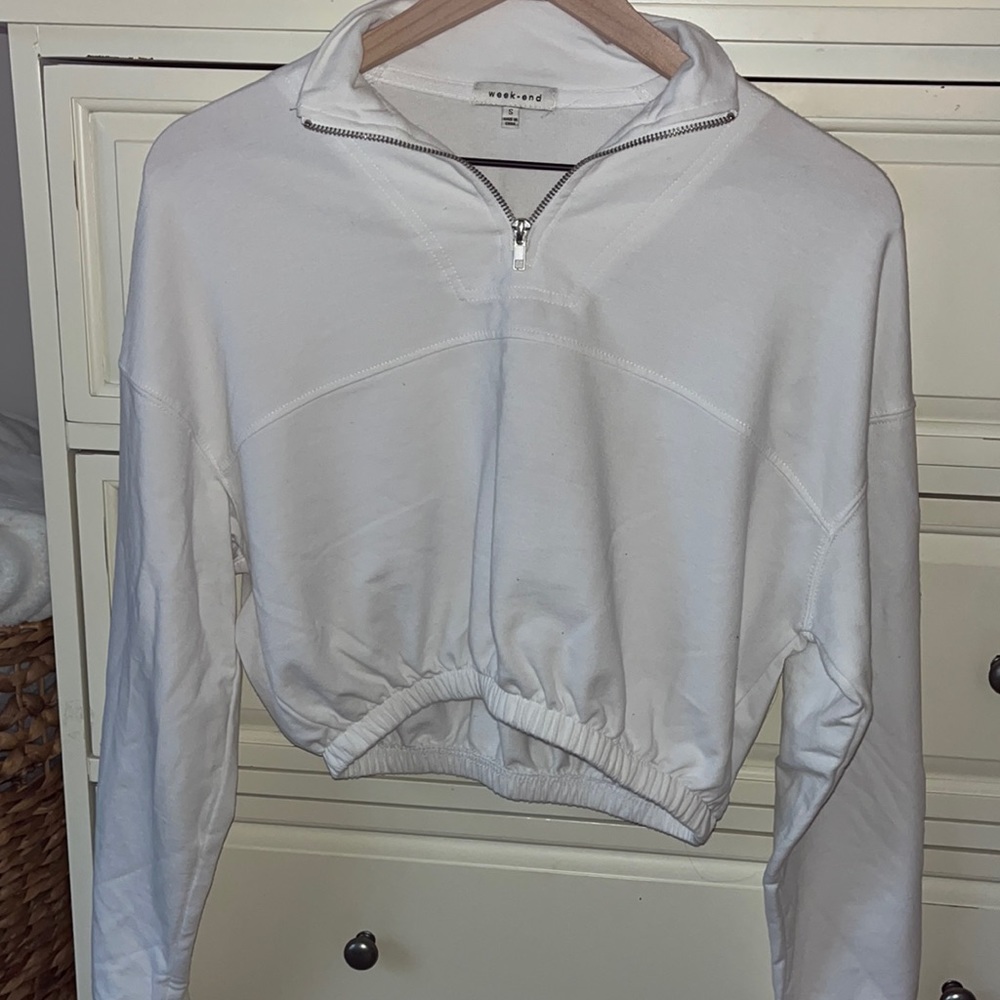 Cropped Quarter Zip Pullover